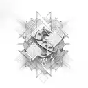 overlapping letters A J G tattoo design idea