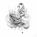 overlapping letters A J G tattoo design idea