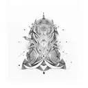 overlapping letters A J G tattoo design idea