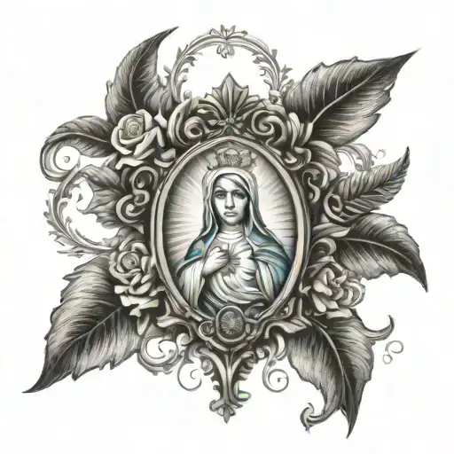 DIOS, EUCARISTICA, SAGRADO CORAZON, ANGELES, VIRGEN MARIA tattoo design idea