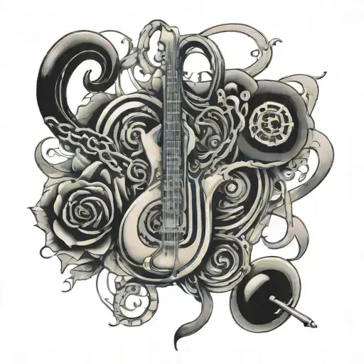 quantum entanglement music tattoo design idea