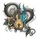 quantum entanglement music tattoo design idea