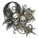 quantum entanglement music tattoo design idea