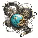 quantum entanglement music tattoo design idea