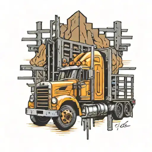 Semi Truck with Prison Bars tattoo design idea