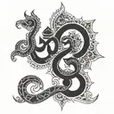 natraj shiv trishul om tattoo design idea