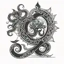 natraj shiv trishul om tattoo design idea