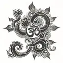 natraj shiv trishul om tattoo design idea