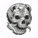 grizzly bear skull tattoo design idea