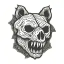 grizzly bear skull tattoo design idea
