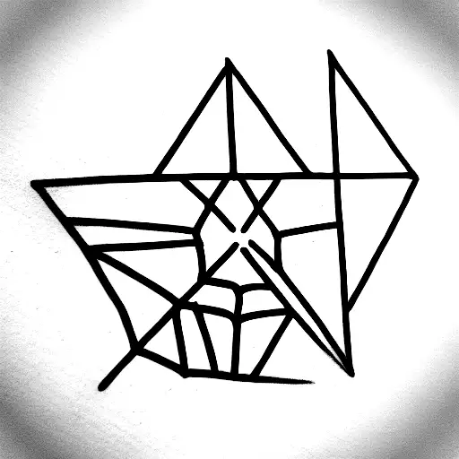 Triangle with spider  tattoo design idea