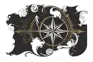 I would like a tattoo that combines a wave, the wind rapresented by a compass and an anchor tattoo design idea