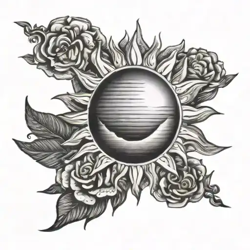 sun rising over depression tattoo design idea