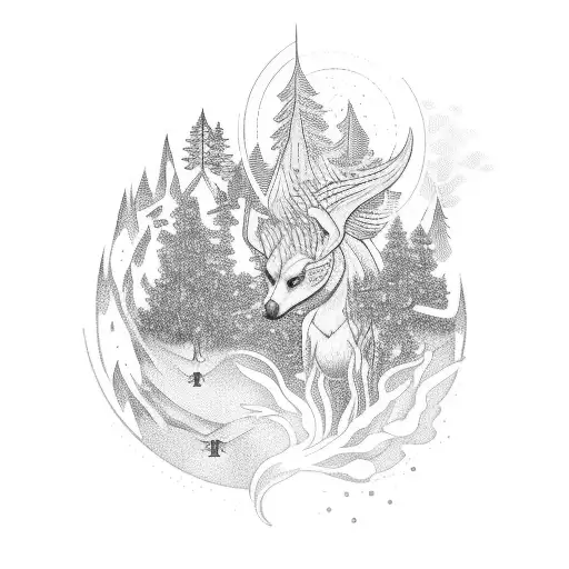 A nature-inspired tattoo with the name 'Aurora' hidden within the elements tattoo design idea