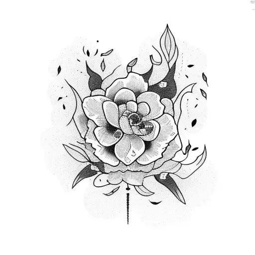 Floral design incorporating the name 'Aurora' tattoo design idea