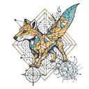 animals in geometry tattoo design idea