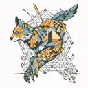 animals in geometry tattoo design idea