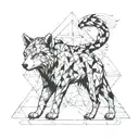 animals in geometry tattoo design idea
