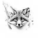 Fox head frontal tattoo design idea