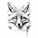 Fox head frontal tattoo design idea