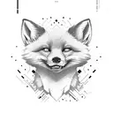 Fox head frontal tattoo design idea