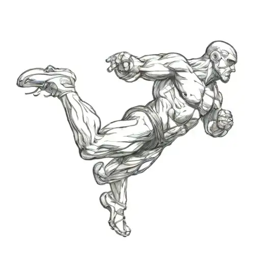 a wrestler in the air tattoo design idea