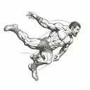 a wrestler in the air use reference  tattoo design idea