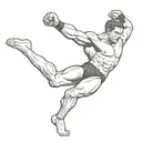 a wrestler in the air use reference  tattoo design idea