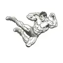 a wrestler in the air use reference  tattoo design idea