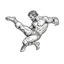 a wrestler in the air use reference  tattoo design idea