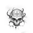 scary scull tattoo design idea