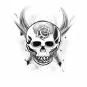 scary scull tattoo design idea