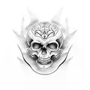 scary scull tattoo design idea