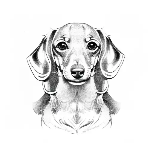 dachshund de lado tattoo design idea