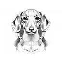 dachshund de lado tattoo design idea
