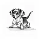dachshund de lado tattoo design idea