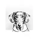 dachshund de lado tattoo design idea