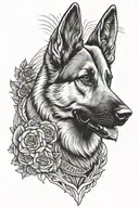 police k9 memorial german shepherd  tattoo design idea