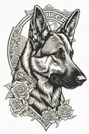 police k9 memorial german shepherd  tattoo design idea