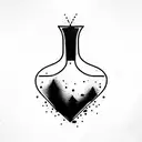 broken vase tattoo design idea