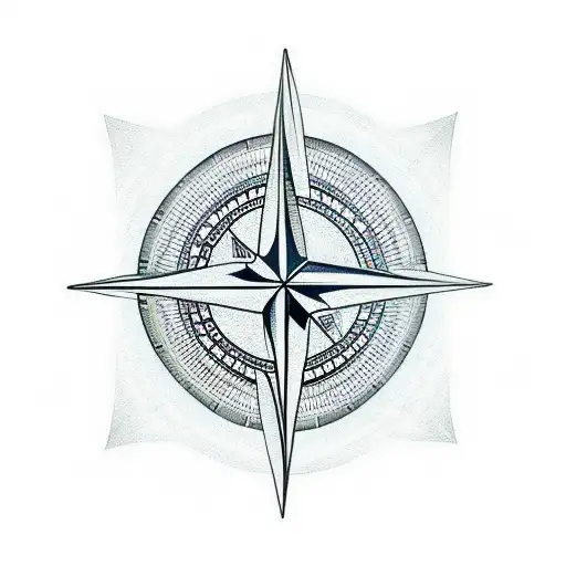 A minimalist tattoo of a compass combined with binary code, representing the intersection of technology and travel tattoo design idea