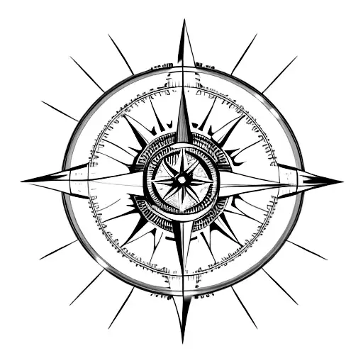 A minimalist tattoo of a compass combined with binary code, representing the intersection of technology and travel tattoo design idea