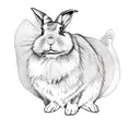 a rabbit on a black background tattoo design idea