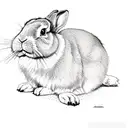 a rabbit on a black background tattoo design idea
