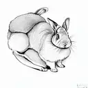 a rabbit on a black background tattoo design idea