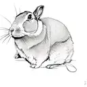 a rabbit on a black background tattoo design idea