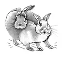 a rabbit on a black background tattoo design idea