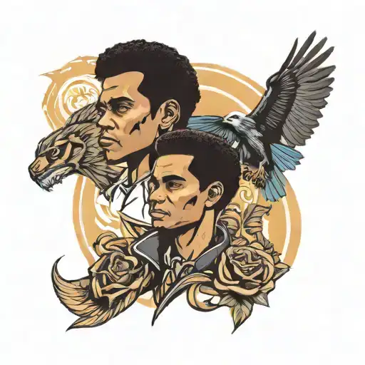 Riley Freeman and Huey P Newton   tattoo design idea
