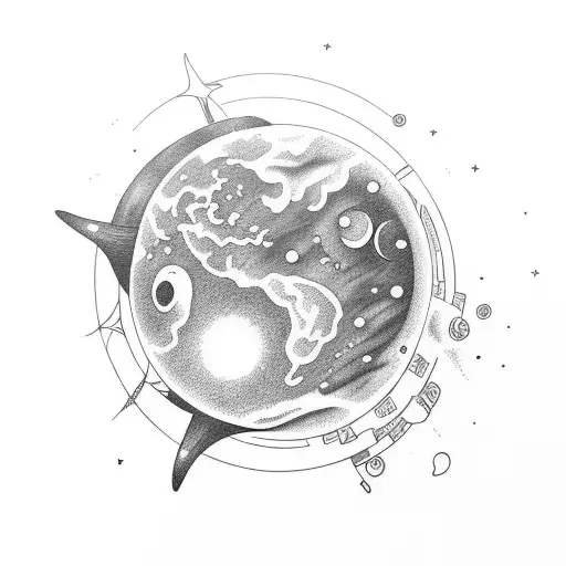 astronault planets tattoo design idea