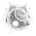 astronault planets tattoo design idea